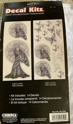 Jessica Galbreth 14 Piece Decal Kitz, NOS, Silver Moon Fairy 2008no Tag Original