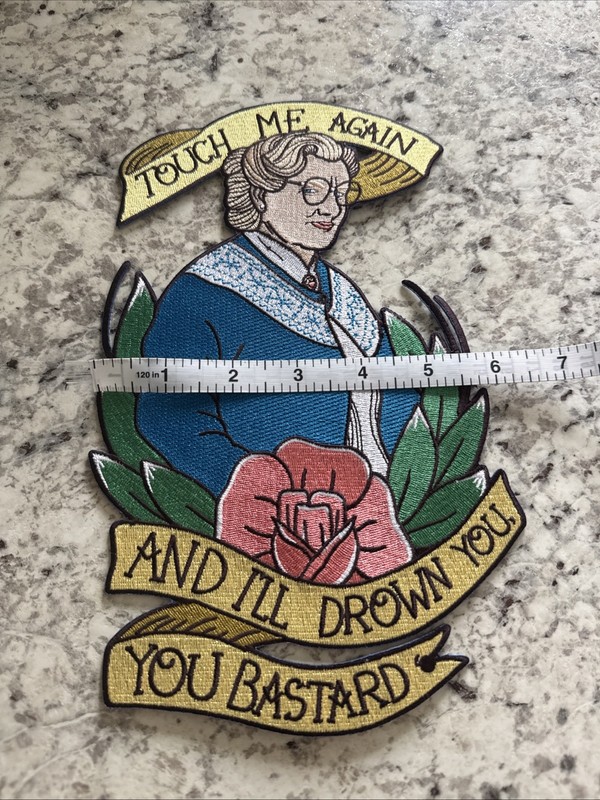 Mrs Doubtfire Robin Williams Movie Back Patch, Iron On/Sew On