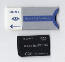 READ Sony 1GB Memory Stick Pro Duo MSX-M1GST w/ MSAC-M2 Full Size Adapter
