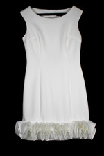 Donna Ricco New York Ruffle Cupcaked white color Cocktail Dress Size 4 Clean