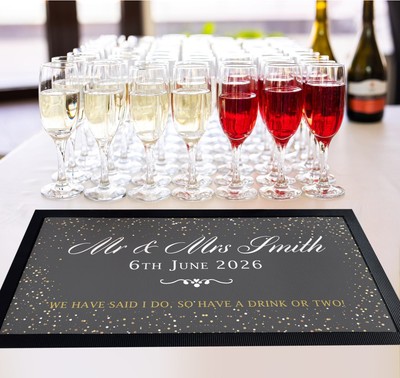 Personalisierte Hochzeit Bar Läufer Matte - Individuelle Hochzeit Tischdeko | Accessoires
