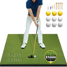Golf Mat: 5X4Ft 5X5Ft Heavy-Duty Golf Hitting Mats Practice Outdoor/Indoor, El