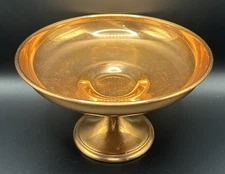 Vintage Copper Pedestal Footed Bowl Candy Dish Round 7"x4"