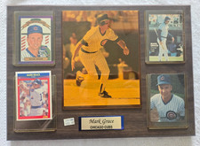 Vintage Mark Grace Baseball Card Wood Plaques - Cubs
