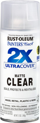 249087 Painter'S Touch 2X Ultra Cover Spray Paint, 12 Oz, Matte Clear
