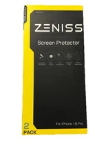Zeniss 2-Pack iPhone 16 Pro Full Cover Glass Screen Protector Scratch Resistant