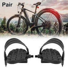 Coppia Pedali Bici Poggiapiedi 1/2" Mandrino Piattaforma Antiscivolo con Cinghie Cinghia 