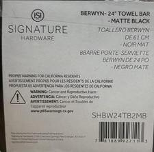 Signature Hardware SHBW24TB2MB Berwyn 24" Towel Bar - Matte Black READ 