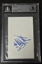 Mark Eaton Signed 3x5 Index Card Beckett Auto UCLA Utah Jazz Basketball 