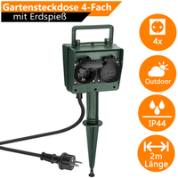 4-Fach Gartensteckdose 230V AußEnsteckdose Steckdose Outdoor Stromverteiler IP44