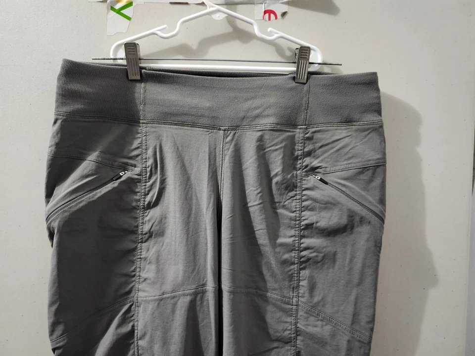 Prana Pants Womens L Gray Koen Full Length Outdoor Hiking Woven Comfort Waist - Image 4 of 4