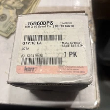 Qty 10) Kerr Lakeside M16 X 60mm Precision Dowel Pins, Alloy Steel, Grade 4140