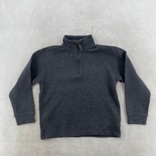 Kids Polo Ralph Lauren Gray Cotton Quarter Zip Pullover Sweatshirt Size S/8