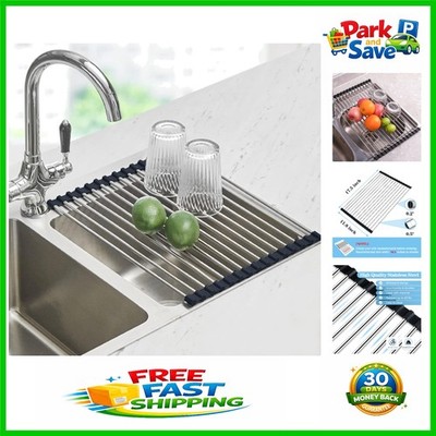 Effortless Kitchen Organization with 33lbs Capacity Roll-Up Ultra Durable Rack
