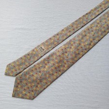 New Good Condition HERMES Tie Small Pattern High Quality Silk Elegant Casual n62