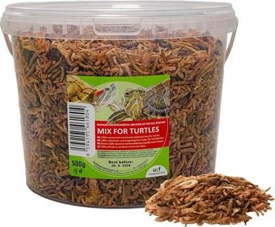 UGF Schildkrötenfutter Mix 500 g Eimer   Gammarus, Mehlwürmer, Garnelen, Fisch