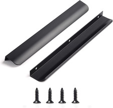 Edge Black Finger Pulls for Cabinets Kitchen Invisible Hardware Concealed Drawer