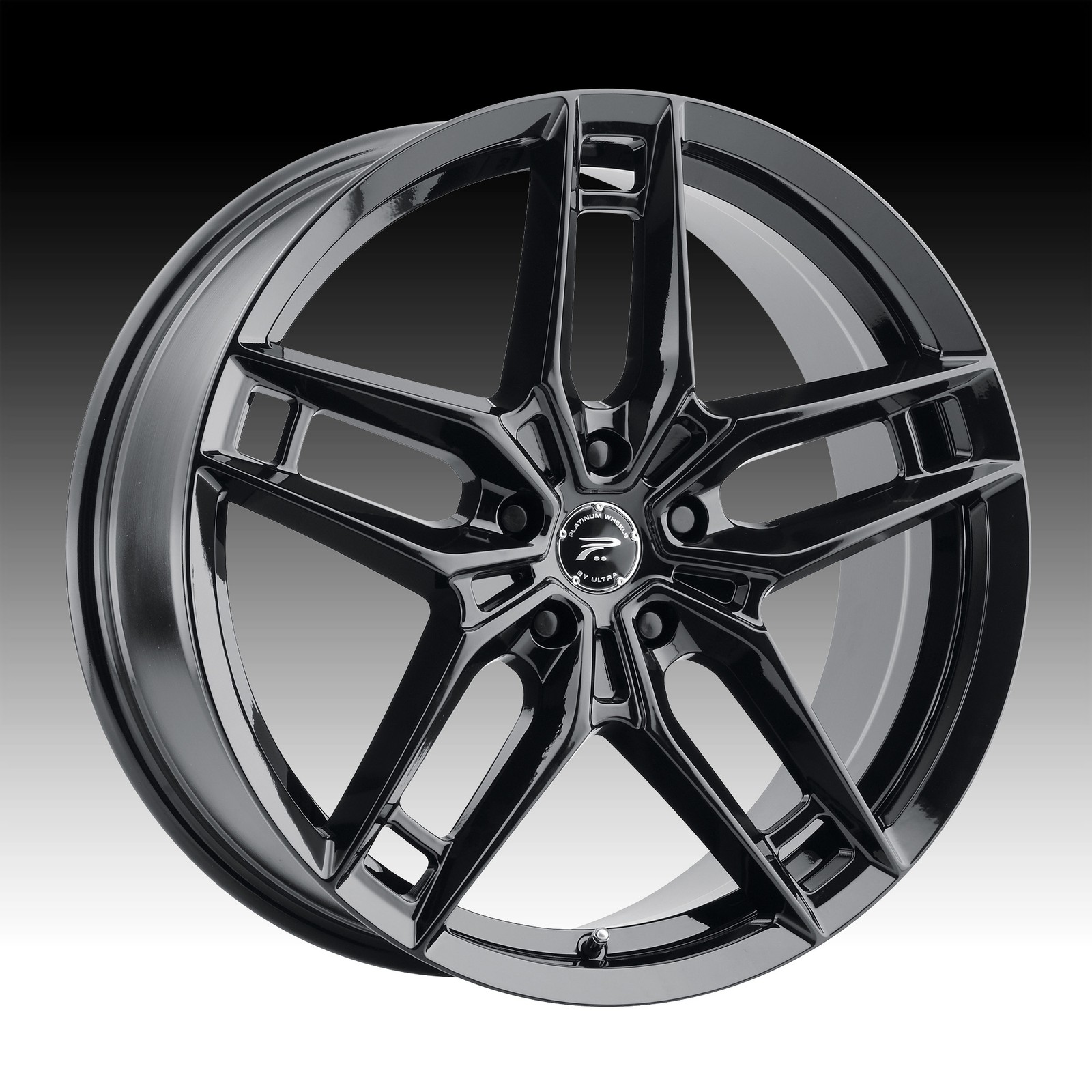 Platinum 464BK Lotus Gloss Black 17x8 5x100 35mm (464-7880BK+35)