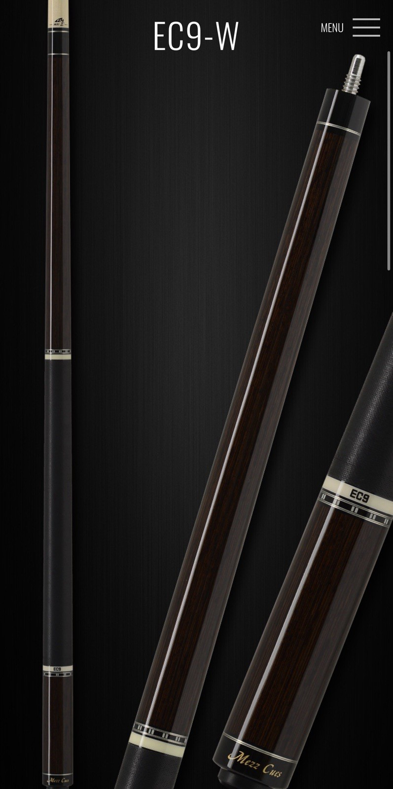 Mezz Cues EC9-W Two-Piece Billiard Cue 19 oz Pool Cue Professional
