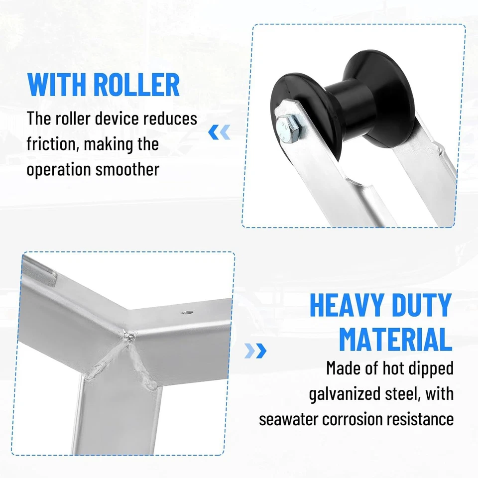 Soporte de cabrestante para remolque de barco con rodillo altura ajustable montaje de cabrestante de barco plateado Foto 4 de 4