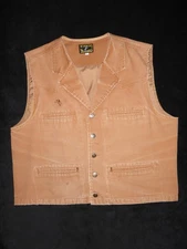 Wyoming Traders  Canvas Bronco Western Vest,  Lined, Faded Cinnamon, Men's Large
