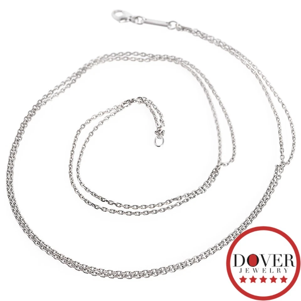 Chopard 18K White Gold 16.5" Multi Row Chain Necklace 6.6 Grams NR - Image 3 of 4