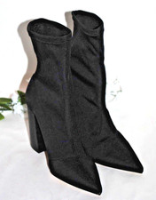 STEVE MADDEN Women's Black Lombard Stretch Block Heel Ankle Boot NEW Size 5.5 M