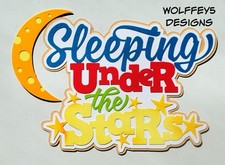 CRAFTECAFE OUTDOOR CAMP KID TITLE premade paper piecing scrapbook DIECUT PIECE