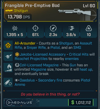 Borderlands 4 MODDED Frangible Bod Jakobs, COV, Daed Pistol PS PC XB