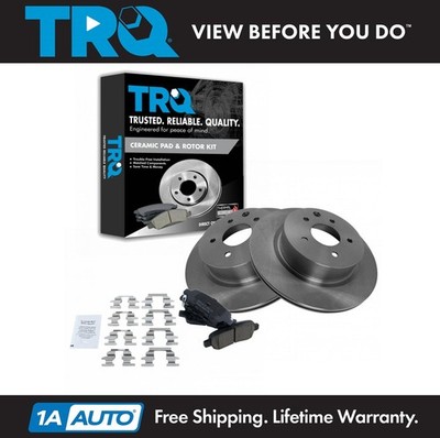 TRQ Rear Brake Pad & Rotor Kit Brake Rotor For 2009-2020 Nissan Maxima