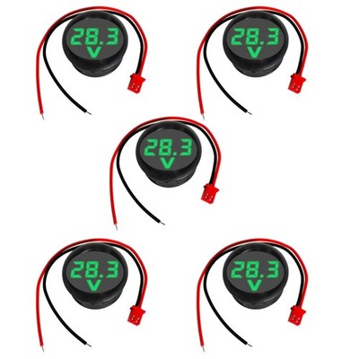 Digitales Voltmeter 5 Stück Spannungsmesser DC 4 100V LED Anzeige