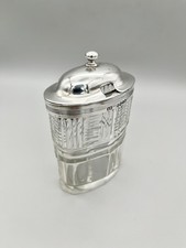 GEORGE IV CUT GLASS & STERLING SILVER MUSTARD POT, WILLIAM BATEMAN, LONDON, 1823