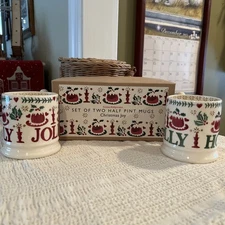 Emma Bridgewater “Christmas Joy” Set of Two Half Pint Mugs