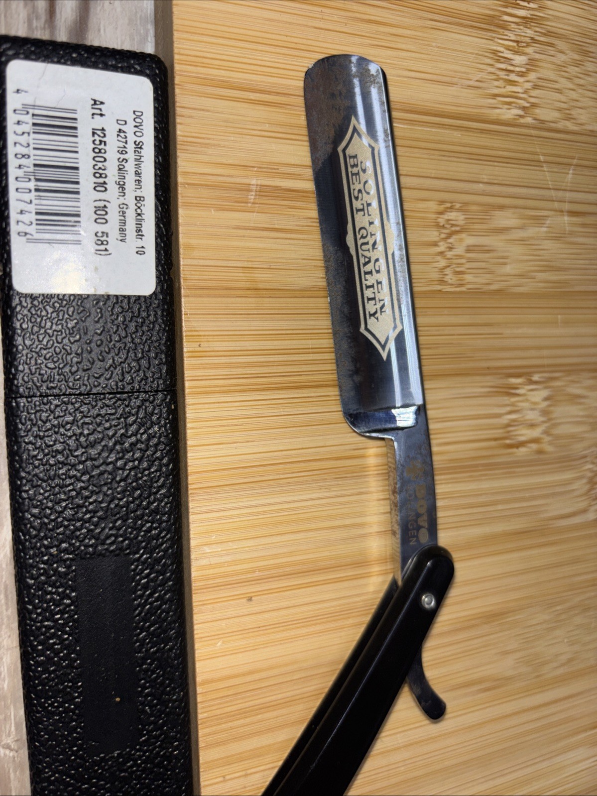 Straight Razor Blades Handle Dovo Best Quality Edition Folding Straight Razor Blade Black Plastic ...
