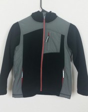 Lands End Kids Jacket Size Small Black Gray Hooded Long Sleeve Pockets Cold Boys