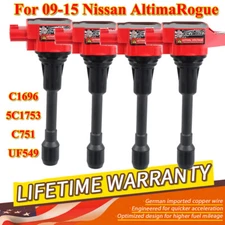 Set of 4 Ignition Coil For 11-17 Nissan Altima Sentra Tiida Infiniti FX50 UF549