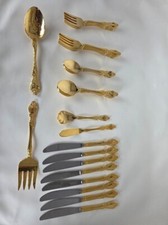 Gold Plated Flatware Set Made in Korea Servin...