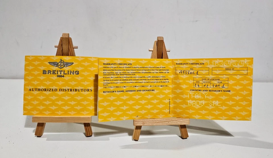 BREITLING - CERTIFICATO DI GARANZIA - OROLOGIO COLT CRONO OCEAN - REF. A5350C1 - Immagine 2 di 4