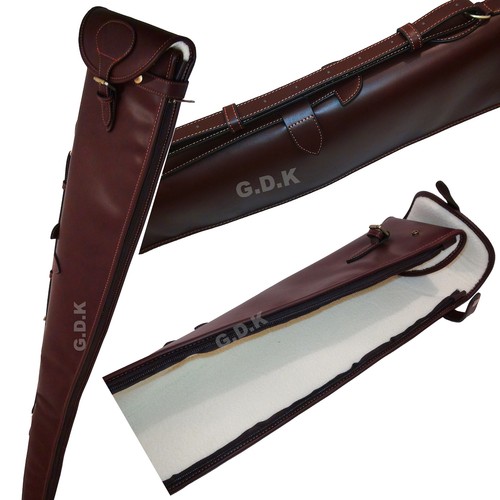 MARRONE SCURO, SLIP FUCILE IN PELLE GUARDIAN, 28"- 32" canne corte e lunghe 48-51" - Foto 2 di 9