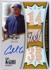 2010 Topps Triple Threads CASEY MCGEHEE Rising Stars Relic Auto /25 #178