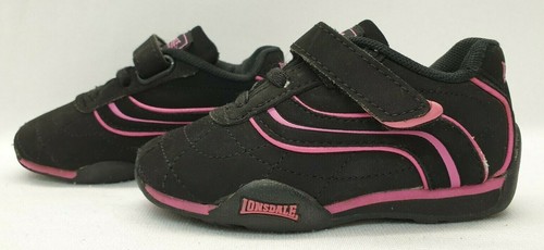 LONSDALE Baby Girls Infant Shoes Size UK C 5 EU 21.5 Black Pink Shoes