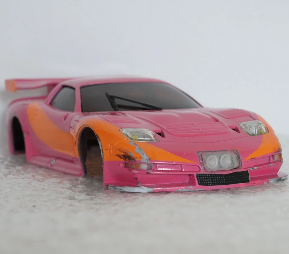 Carrocería Kyosho Mini-Z Corvette C5-R ASC rosa naranja pintura personalizada usada Japón Foto 3 de 4