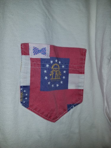 Mens The Frat Collection Preppy White Longsleeve North Carolina Pocket Size L - Picture 3 of 4