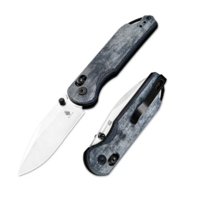 Kizer Assassin Folding Knife Nitro-V Blade Blue Micarta Handle V3549A2
