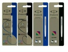 Genuine Parker BALL POINT / ROLLERBALL Refill Medium Fine BLACK /BLUE UK