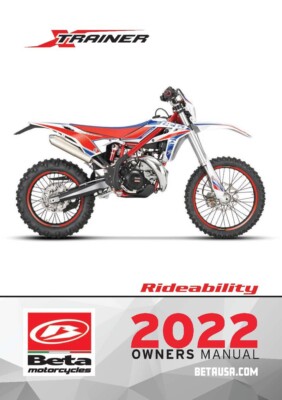 Beta Owners Manual Guide Book 2022 XTRAINER 250 2T EUROPA