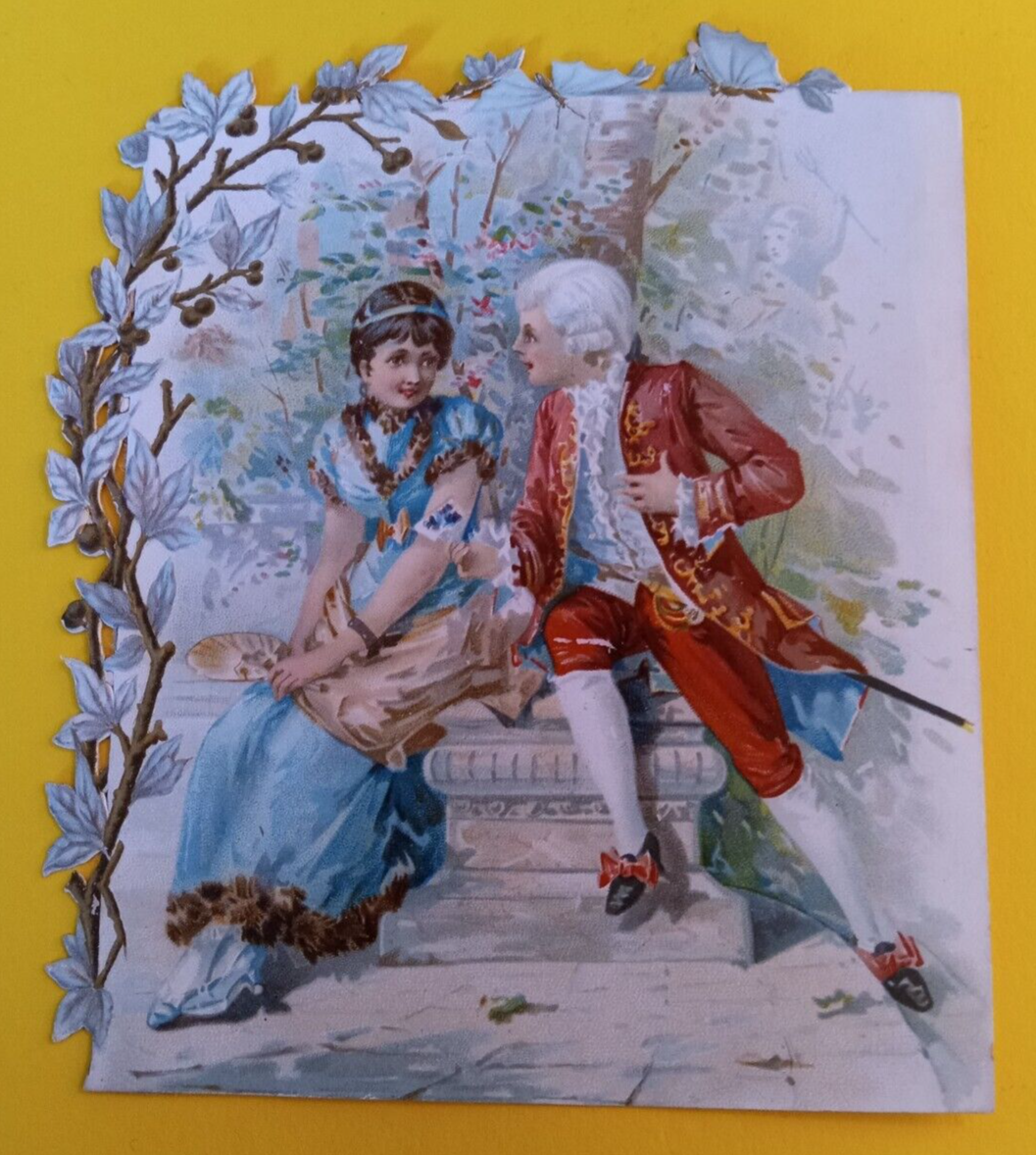 Victorian Trade Card Couple Under A Tree Loving Light Blue Dress Colorful | eBay Victorian Trade Card Couple Under A Tree Loving Light Blue Dress Colorful | eBay