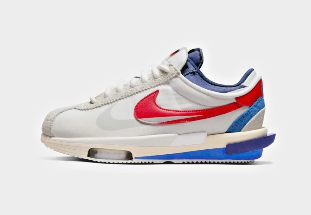 SACAI X NIKE Nike x Sacai Zoom Cortez SP bianche università rosse blu UK7.5 DQ0581 100