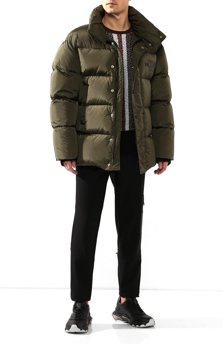BNWT DSQUARED2 GREEN DOWN JACKET HOODED PUFFER 52 L | eBay