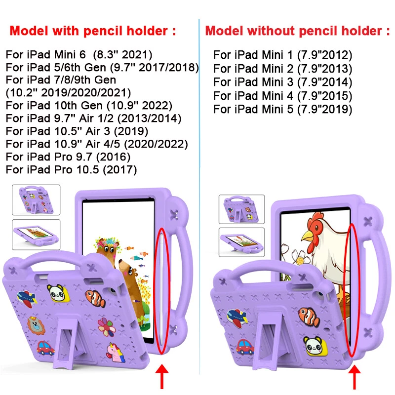 Funda con mango a prueba de golpes para iPad 7º 8º 9º 10º 11º (A16) Gen Regalo para niños Foto 2 de 4